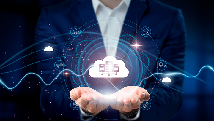 hands held out with cloud floating above