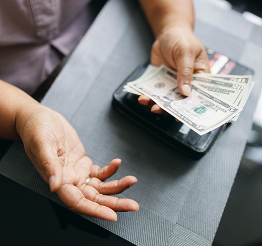 hand holding cash
